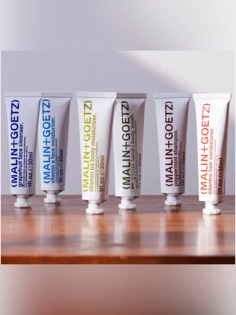 MALIN+GOETZ Bestsellers Travel Kit Set of Six 1 oz Tubes Hair, Body & Face NIP